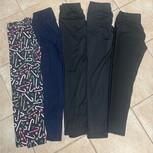 Colorful and Black Leggings Set